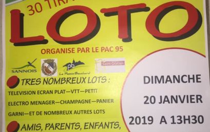 le LOTO du PAC95, c est le dimanche 20 janvier 2019!