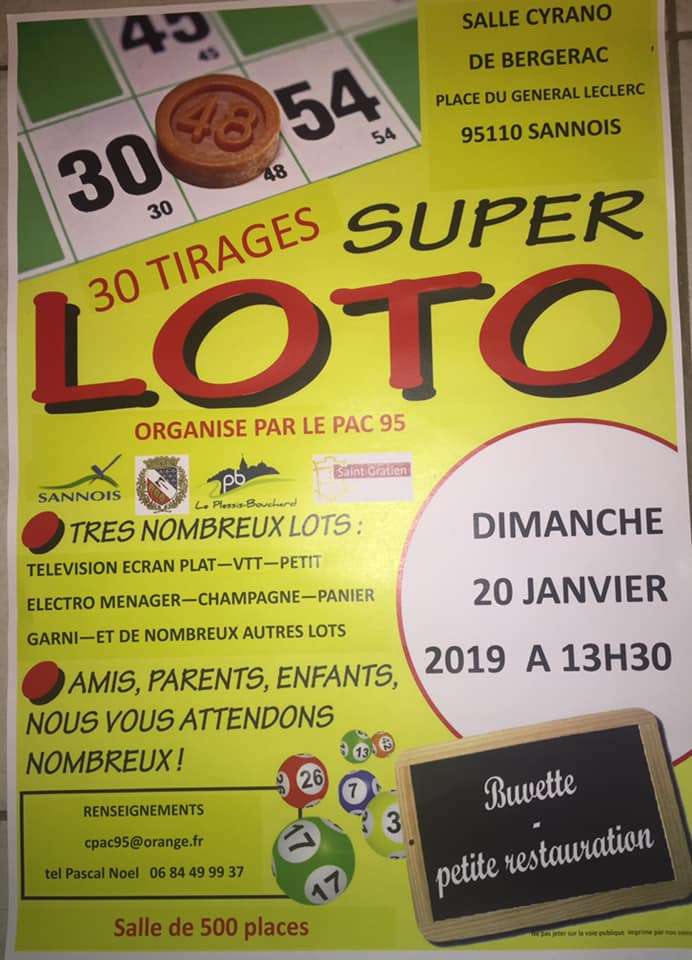 le LOTO du PAC95, c est le dimanche 20 janvier 2019!